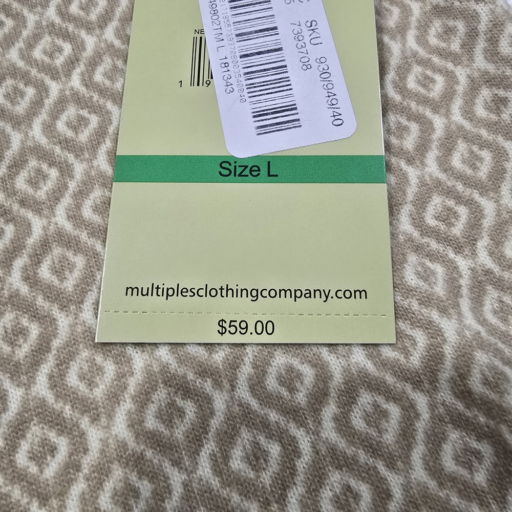 Multiples Beige Patterned Cowl Neck Sweater Size … - image 10